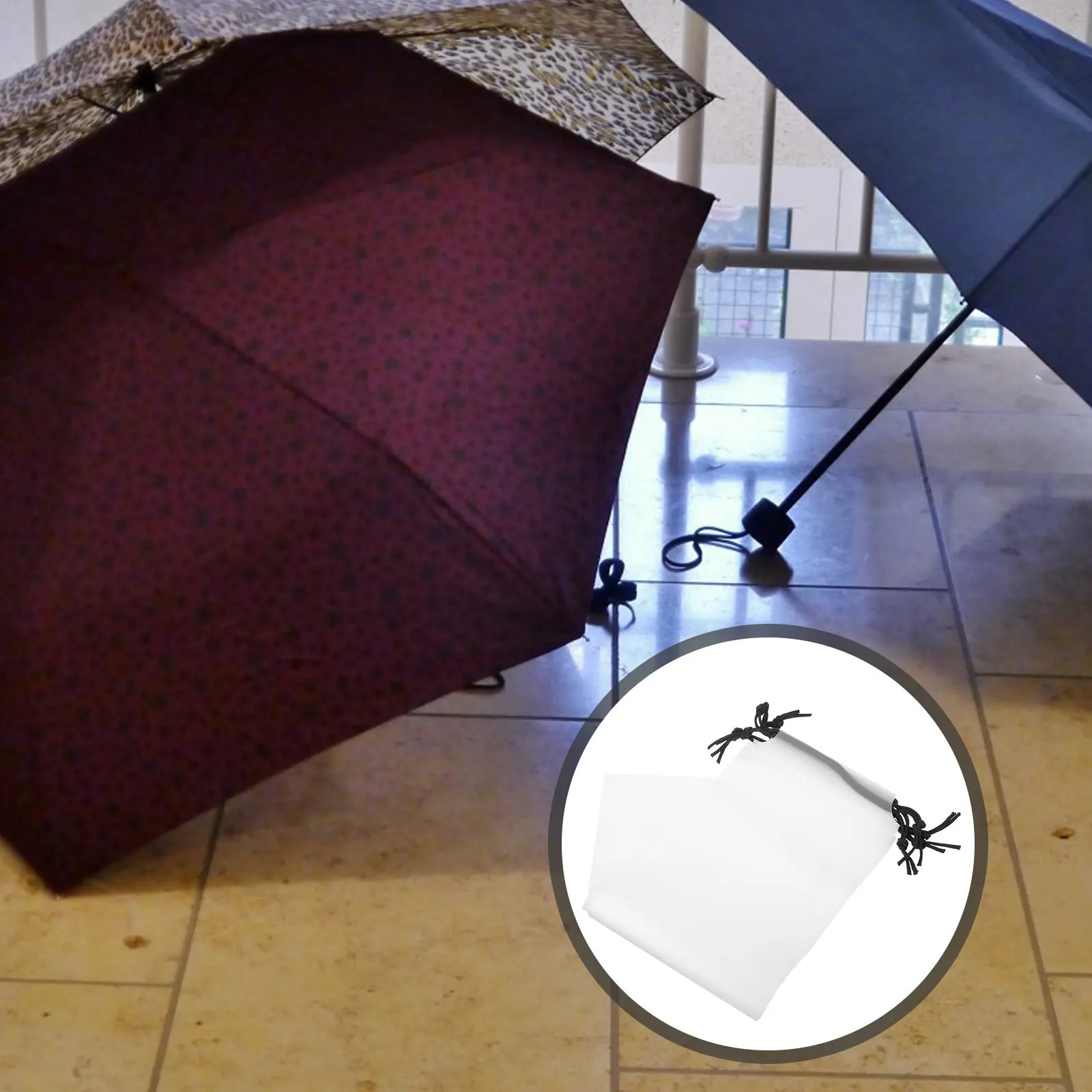4Pcs Wet Umbrella Bag Eva Foldable Water Absorbing Drawstring Storage Cover Portable Umbrella Carrier for Rainy Days
