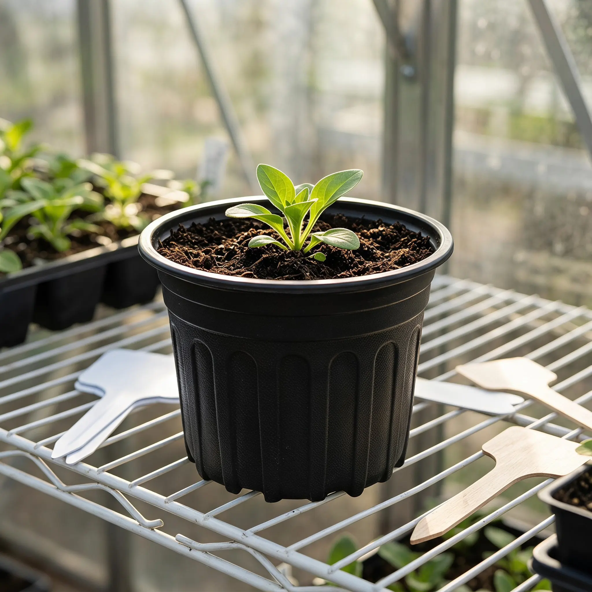 10Pcs Plastic Seedling Nursery Pots Sturdy Round Multiple Drainage Holes Ideal Garden Germination Indoor Outdoor Plant