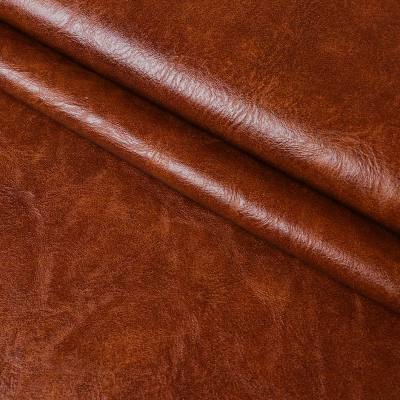 Brown Crazy Horse Faux Leather Sheets 1.0mm PU Leatherette Upholstery Fabric Synthetic by The Yard for DIY Crafts