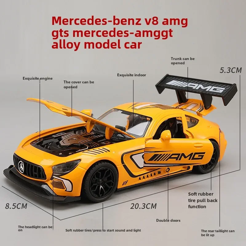 Bensz AMG GT V8 Super Auto Legering Model Diecast Speelgoed Simulatie 1/24 Voertuig Kinderen Jongen Verjaardagscadeau Collectie Miniatuur Voitur