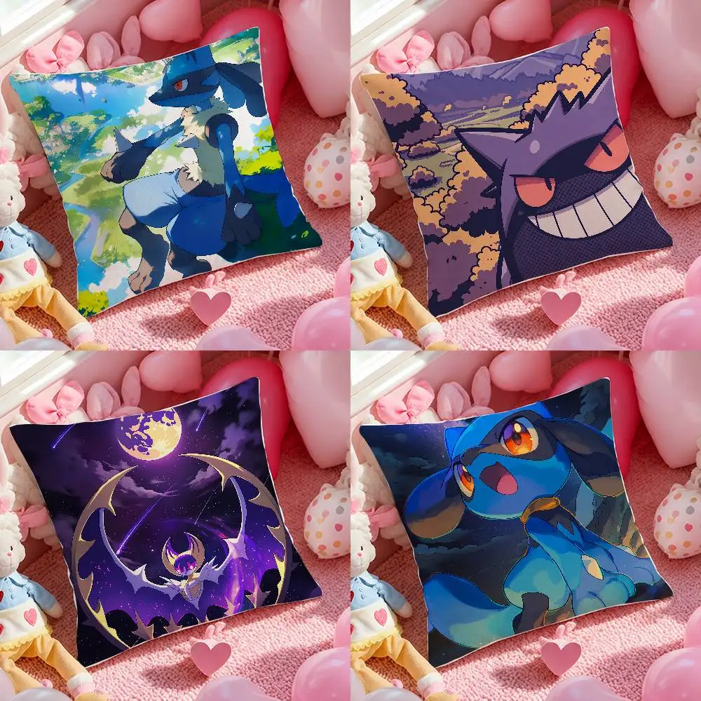 Pokemon Gengar Anime Plush Pillow Cover Soft Short Plush Cushion Cover For Sofa Bedroom Home Decor Gift Decoration