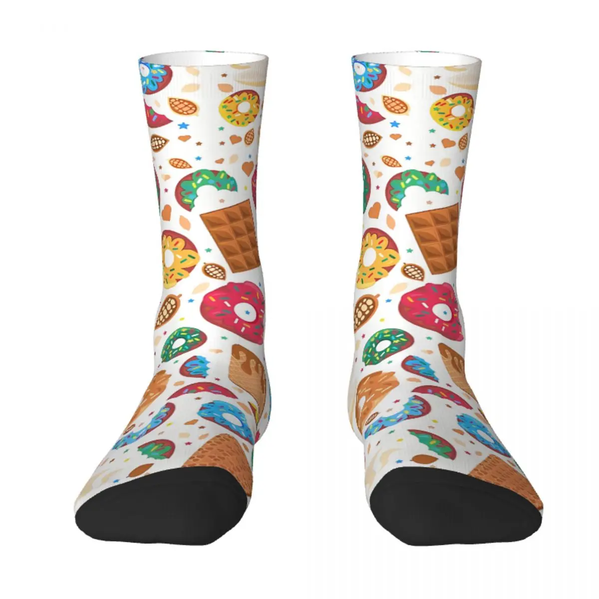 Fruit Doughnut Pattern Men Women Socks Outdoor Novelty Spring Summer Autumn Winter Stockings Gift