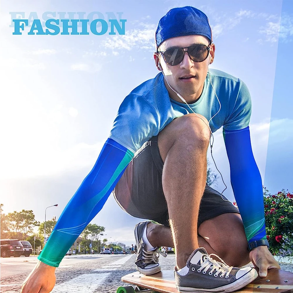 1 pair Cool Cycling Sleeve Sport Cooling Arm Sleeves Anti-sunburn Sunscreen Uv Sports Safety Fitness Body Building Entertainment