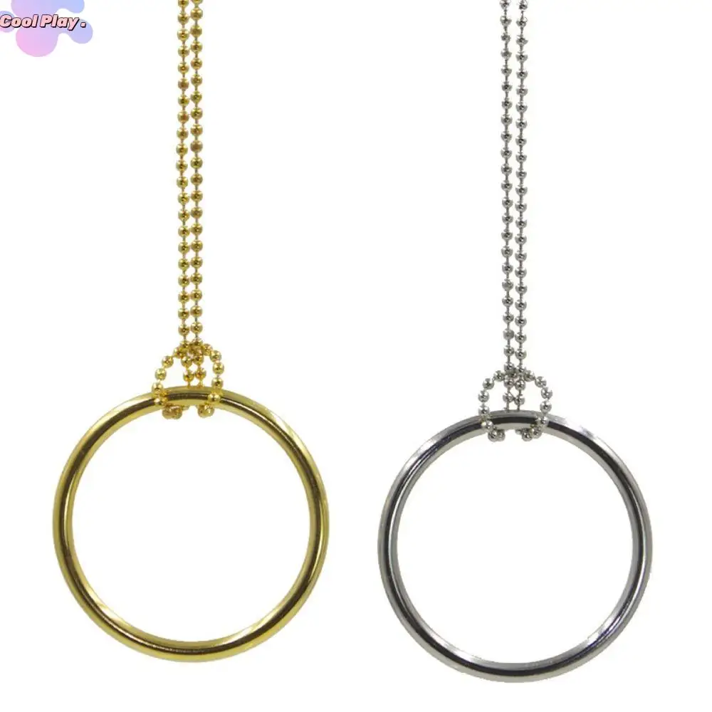 Close Up Illusion Prop Ring of Tomorrow Knot Metal Steel Magic Ring And Chain Easy Gold/Silver Metal Knot Ring On Chain