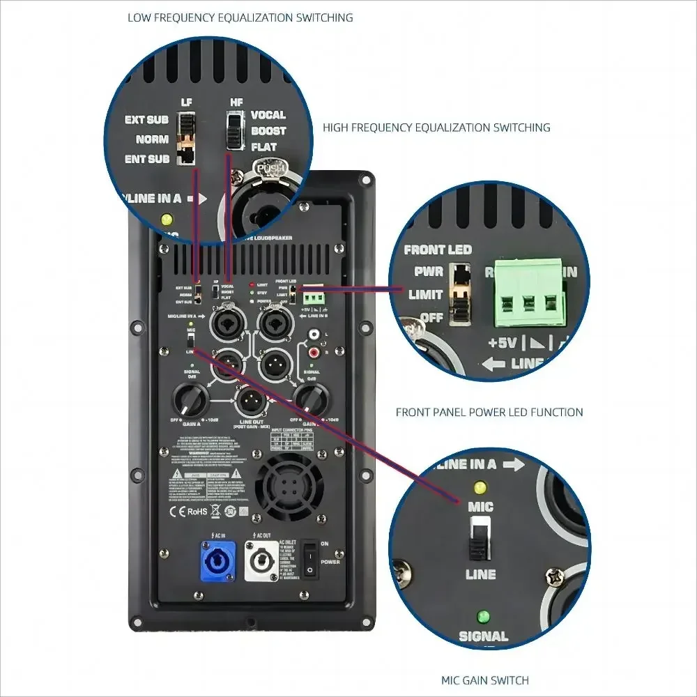 2800W 모듈 플레이트 앰프 디지털 DSP 파워 앰프 18인치 21인치 베이스 서브우퍼 앰프 모듈