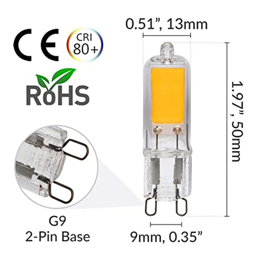 10pcs Super Bright G9 LED Light Bulb 3W 220V Glass Lamp Constant Power Light LED Lighting 240V COB Bulbs