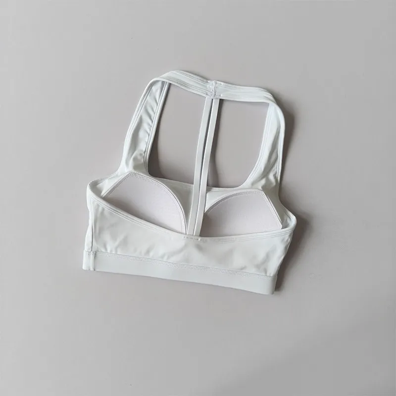Schöner Rücken, T-förmiger Neckholder, stoßfester Push-up-Sport-BH, Damen-Trainings-Yoga-Bekleidung, Ein-Cup-Weste für hochintensives Laufen – Detail 5