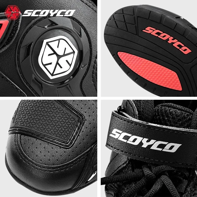 SCOYCO Motorcycle Boots for Men and Women Four Seasons Comfortable, Breathable, Anti-slip and Wear Resistant Moto Boots