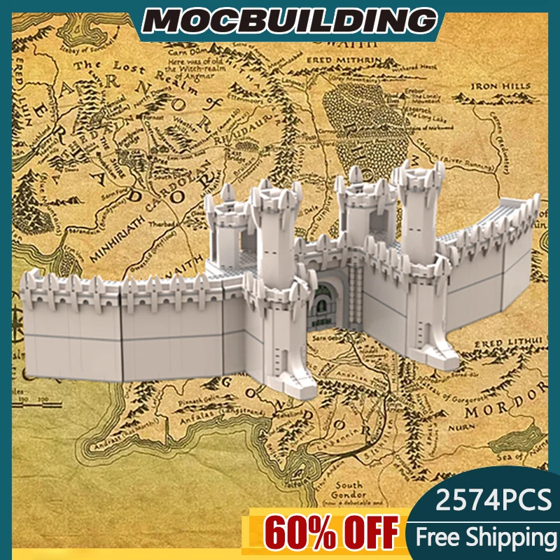 MOC Building Blocks The Walls of Minas Tirith Technology Bricks DIY Castle Assemble Architecture Model Toy Holiday Gifts 2574PCS