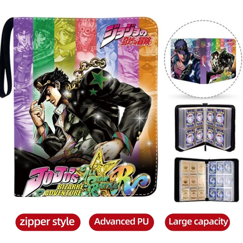 

JoJo's Bizarre Adventure 400/900pcs Card Album Book Folder 4/9 Card Slots Collections Zipper Double Pocket Zipper Card Book