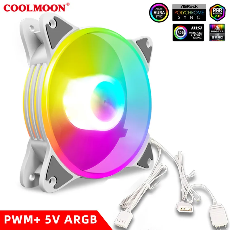 

Fan PC Cooling Fan 4 pin PWM 120mm Static LED RGB Computer Fan for Case and CPU Fan Replacement ARGB