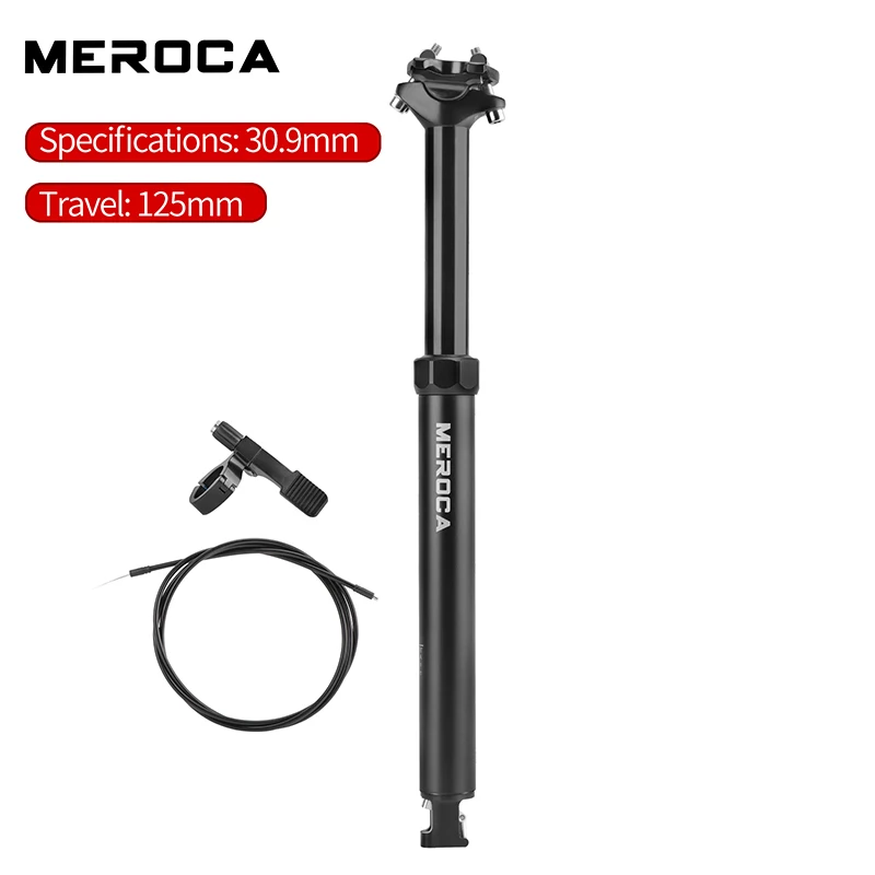 MEROCA Bike Dropper Zadelpen 30.9/31.6x425mm Interne Routing Kabel Afstandsbediening Draad Controle Lift Zadelbuis Mtb Zadelpen