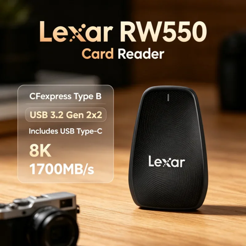Lexar RW550 1700MB/s USB Type-C 8K 20Gbps USB 3.2 Gen 2x2 CFexpress Type B Reader Card Reader for Video Transfer