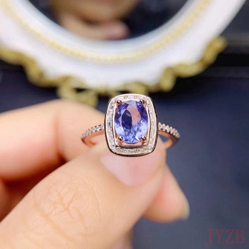 

CoLife Jewelry 100% Natural Tanzanite Ring for Engagement 5mm*7mm VVS Grade Tanzanite Ring 925 Silver Tanzanite Jewelry