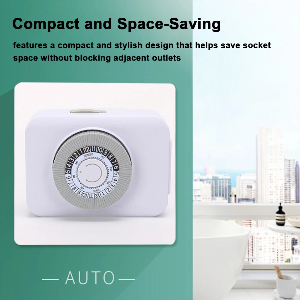 Indoor Mechanical Outlets Timer 24-Hour Programmable Plug-in Switch Support 15-Minute Interval for Electronic Devices Charging