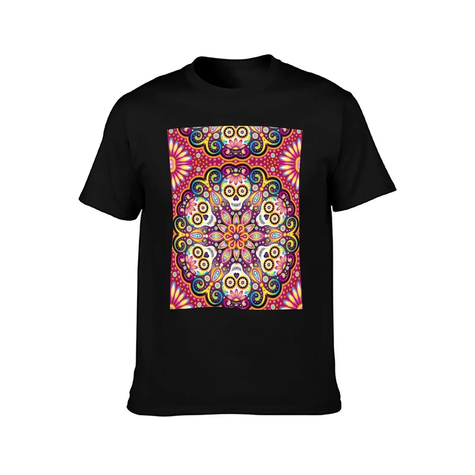 Sugar Skull Mandala - Day of the Dead Mandala Art by Thaneeya McArdle T-Shirt summer shirt custom shirt clothes t shirt men