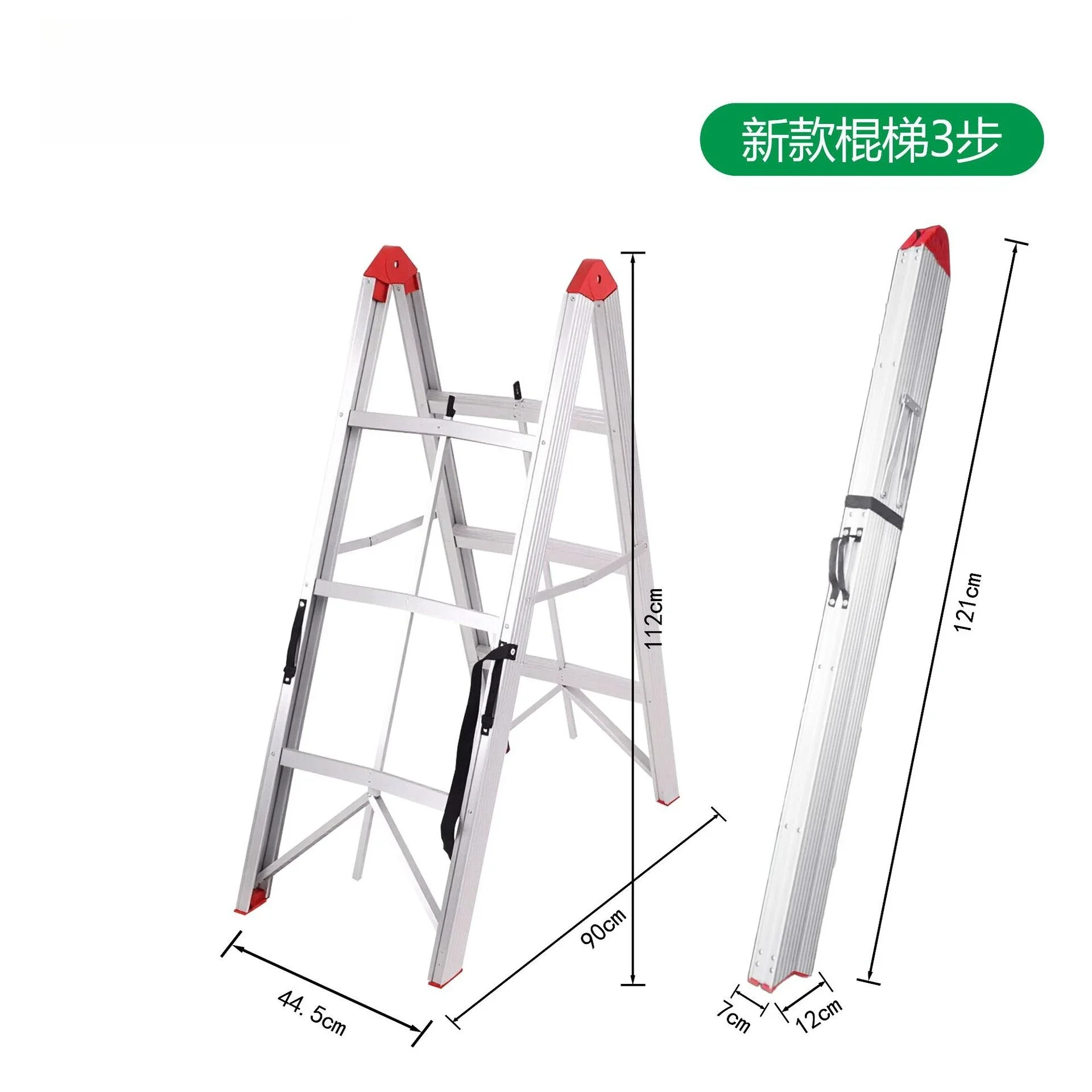 Wentuo Factory Aluminum alloy folding ladder stick ladder can be folded into strip-shaped household