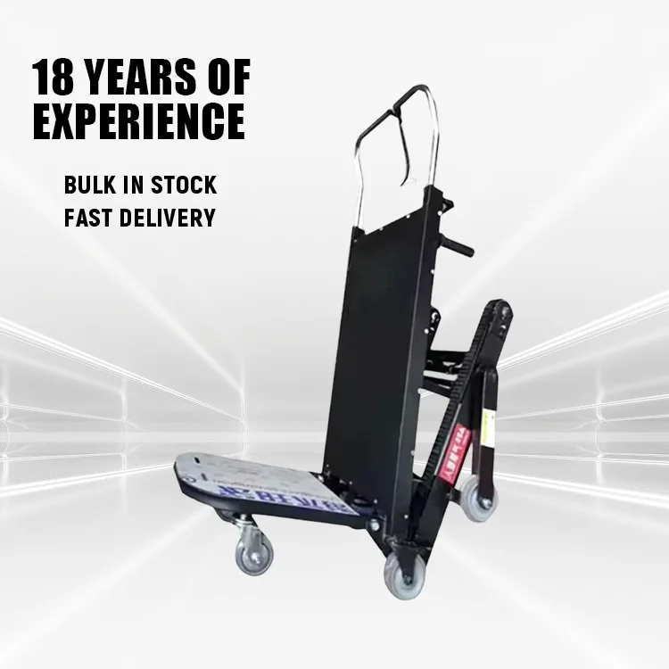 Powered Stair Climber Machine for Shopping Use Electric Power Four-Wheel Enclosed Cargo Transport Dolly Cart Belt Battery