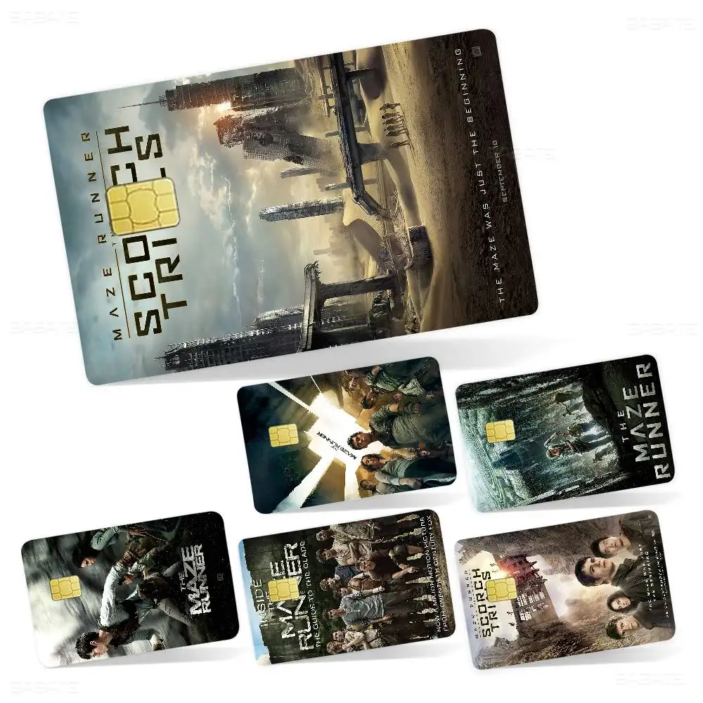 Movie The Maze Runner Anime Cartoon Bear Skin Sticker Film Tape Case for Big Credit Debit Card Front Side