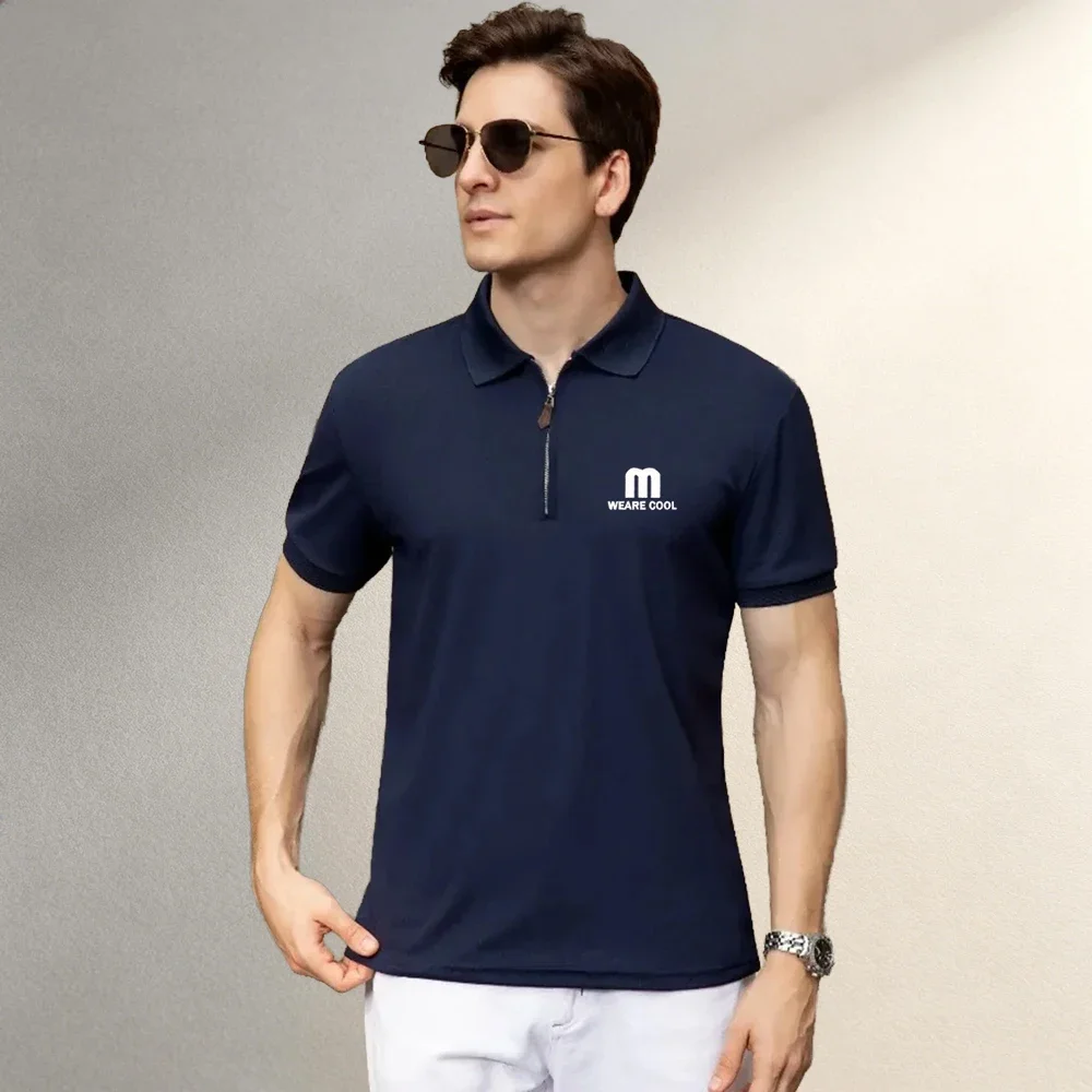 Men's Clothing Tops & Tees Polo Shirts Fashion Leisure Males Polo Shirts Lapel Short Sleeve Loose Office Walking Daily Wear Tops