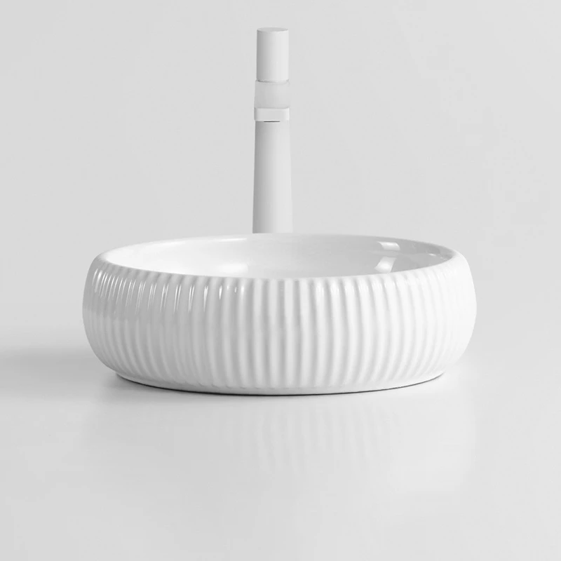 

Креативные круглые керамические раковины для ванной комнаты, художественная раковина, домашняя раковина для ванной комнаты, маленькая одинарная раковина, простой балкон