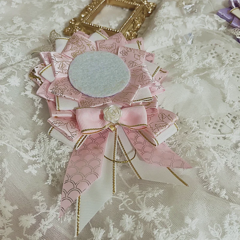 Lolita Ita Bags Accessories，Anime Badge Rosette，Badges Holder Base Tray Ita Bag Ribbon Accessories，Lolita Cosplay Decoration