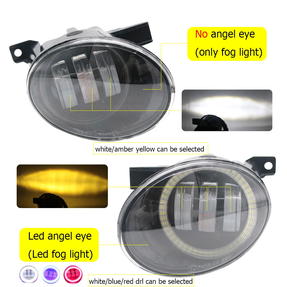 Car Led Angel Eye DRL Front Bumper Fog Light Assembly with Lens for Seat Alhambra 7N 2010-2020 Daytime Running Lights Head Lamp