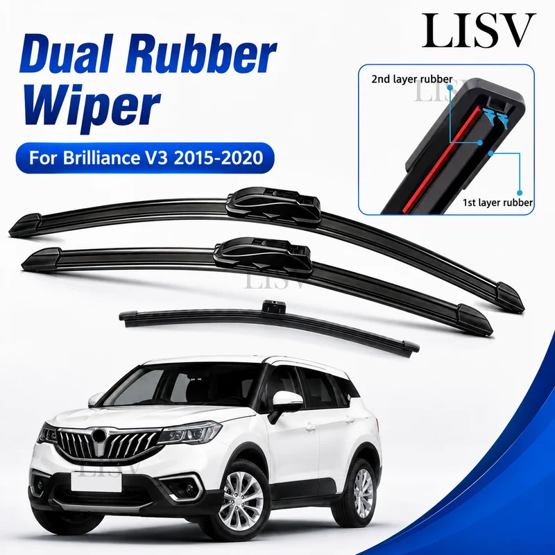 Car Front Wiper Blades Set Brushes Cutter Windshield Auto Windshield For Brilliance V3 2015 2016 2017 2018 2019 2020