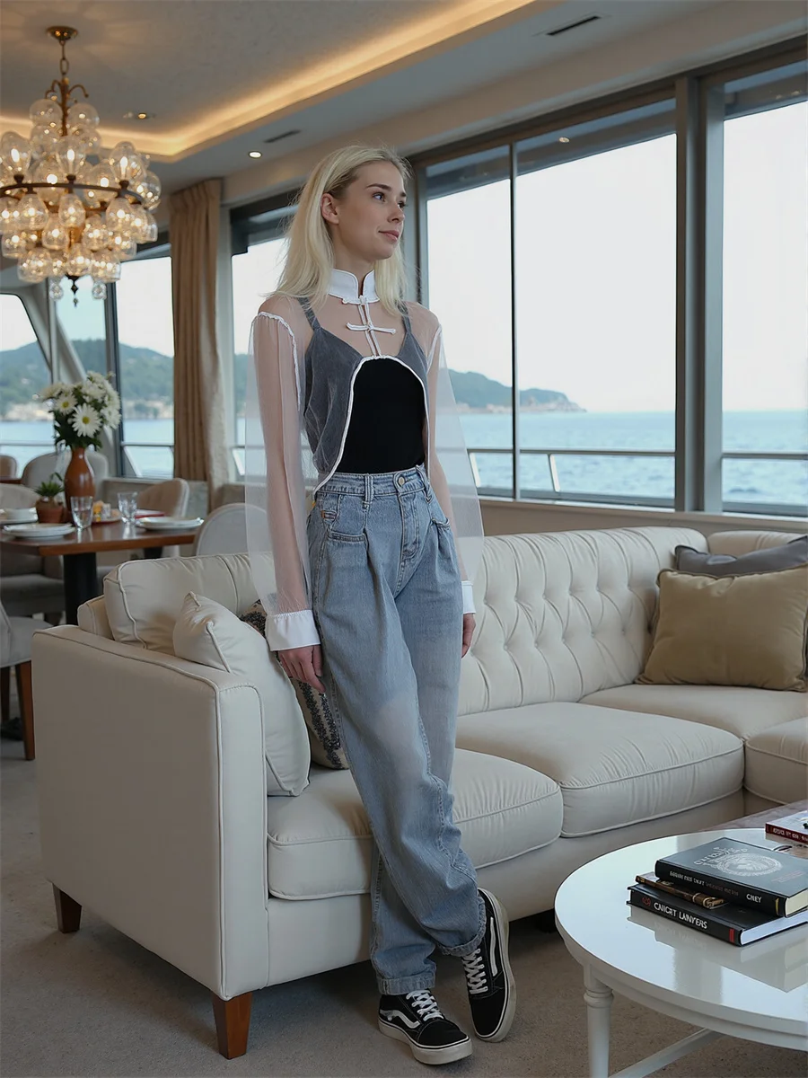 

Женская рубашка с длинным рукавом, черная, с бисером, жемчугом, кружевным воротником, галстуком-бабочкой, отделкой, милая, простая, базовая, мягкая, женская, элегантная, красивая