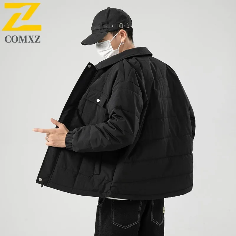 

COMXZ New Cotton Coat Casual Notch Collar Outdoor Camping Windproof Coat Premium Daily Style Lightweight Autumn Winter Garment