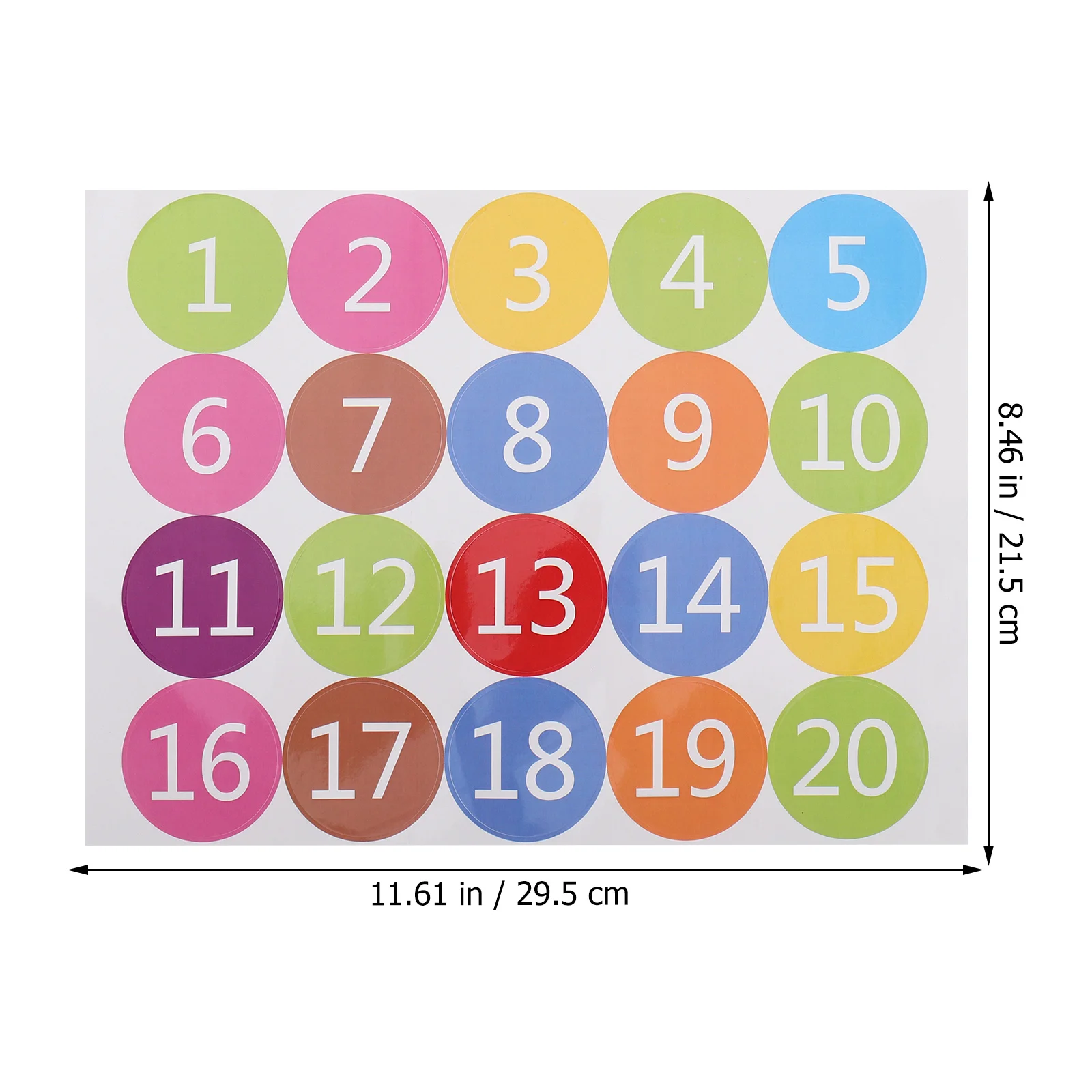 5 Sheets Sticker Number Stickers Round PVC Waterproof House Pasters Decor Home Colorful Decoration Ornament