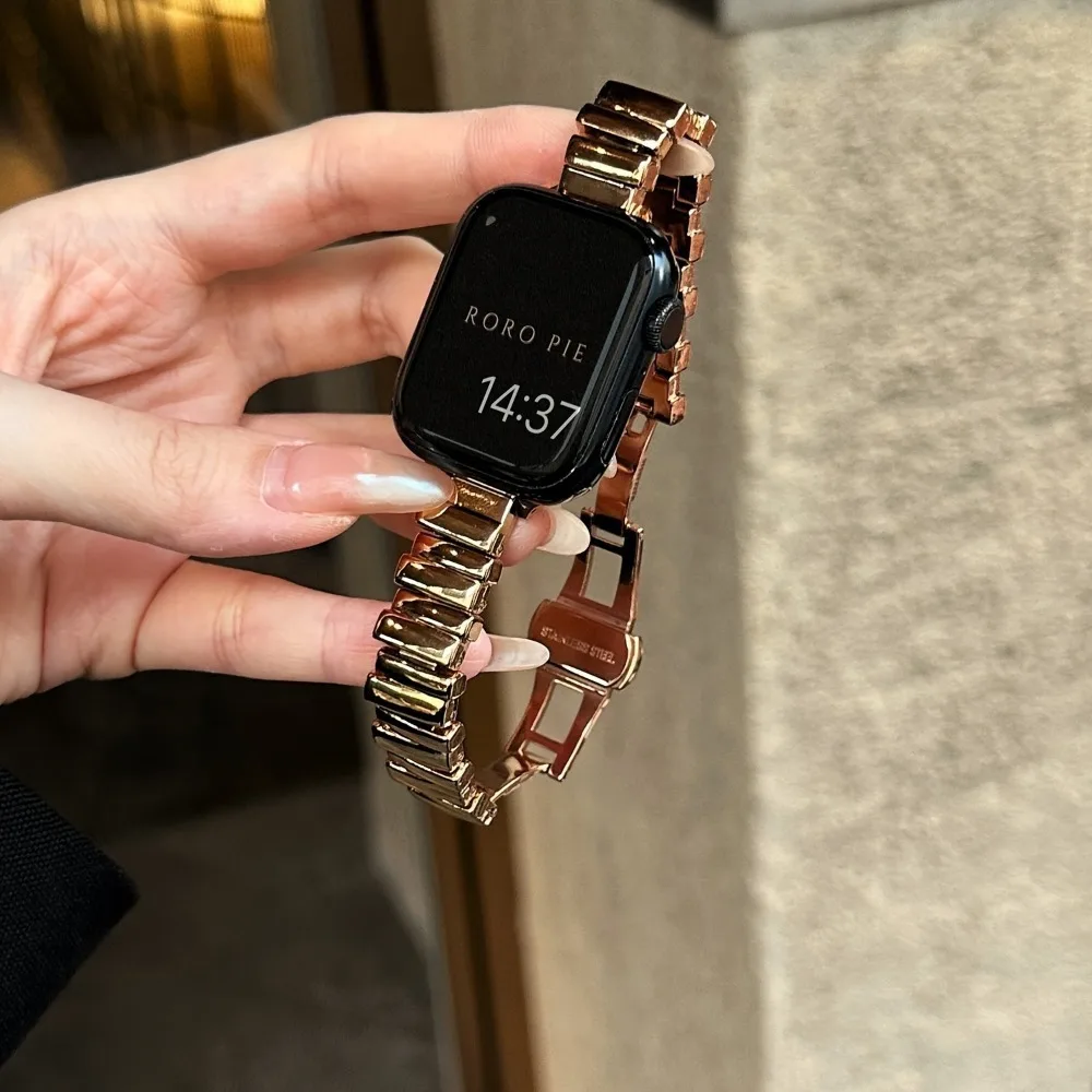 Women\'s irregular metal strap, compatible with Apple Watch 38/40/41/42/44/45/49mm, for Series Ultra Se/9/8/7/6/5/4/3/2/1