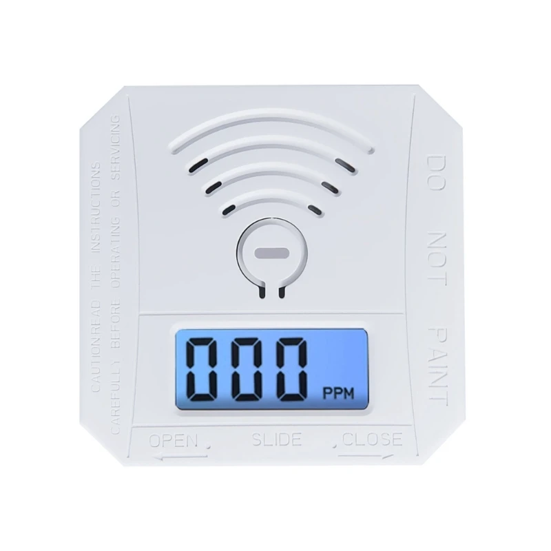 652F Essential Alarm Small Carbon Monoxide Detector ABS Carbon Monoxide Alarm Sound Light for Residential & Commercial Use