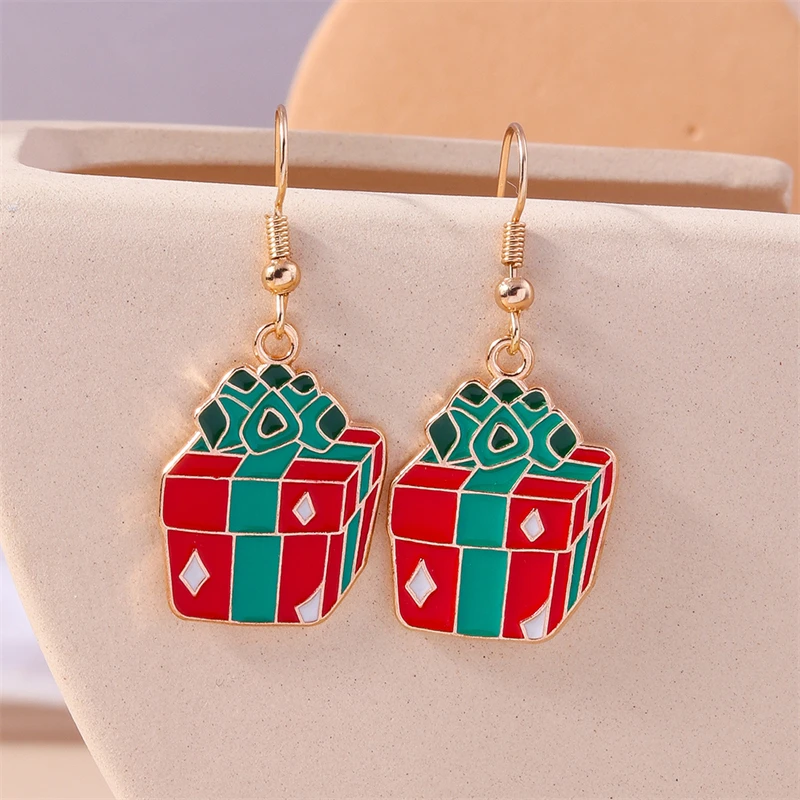 Mode handgemachte gestrickte Weihnachtsmütze Tropfen Ohrringe für Frauen Mädchen Neujahr Party Urlaub Schmuck Dekoration – Detail 6