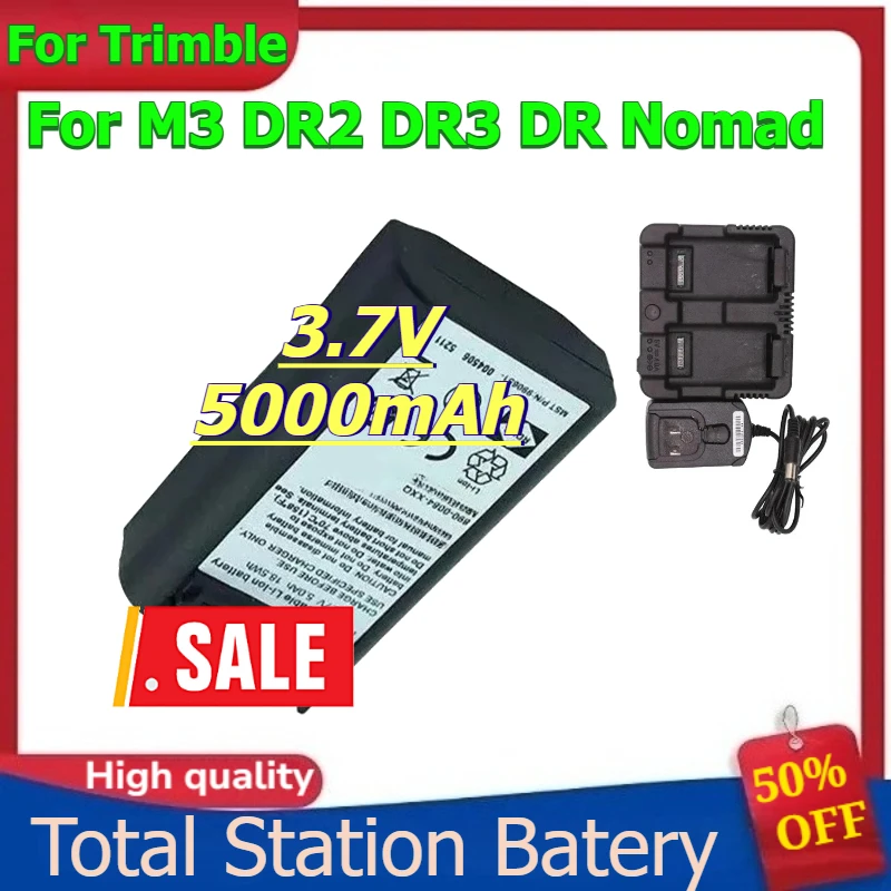 

890-0084-XXQ Digital Battery for Trimble M3 DR2 DR3 DR Nomad Total Station Bateria M3 Dual Charging Charger 3.7V 5000mAh