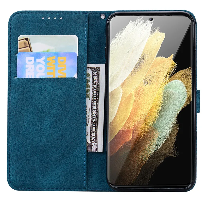 Butterfly Leather Phone Case For Samsung Galaxy S24 FE S23 Ultra S22 S21 Plus S24FE 5G Card Holder Hasp Wallet Bags Flip Cover