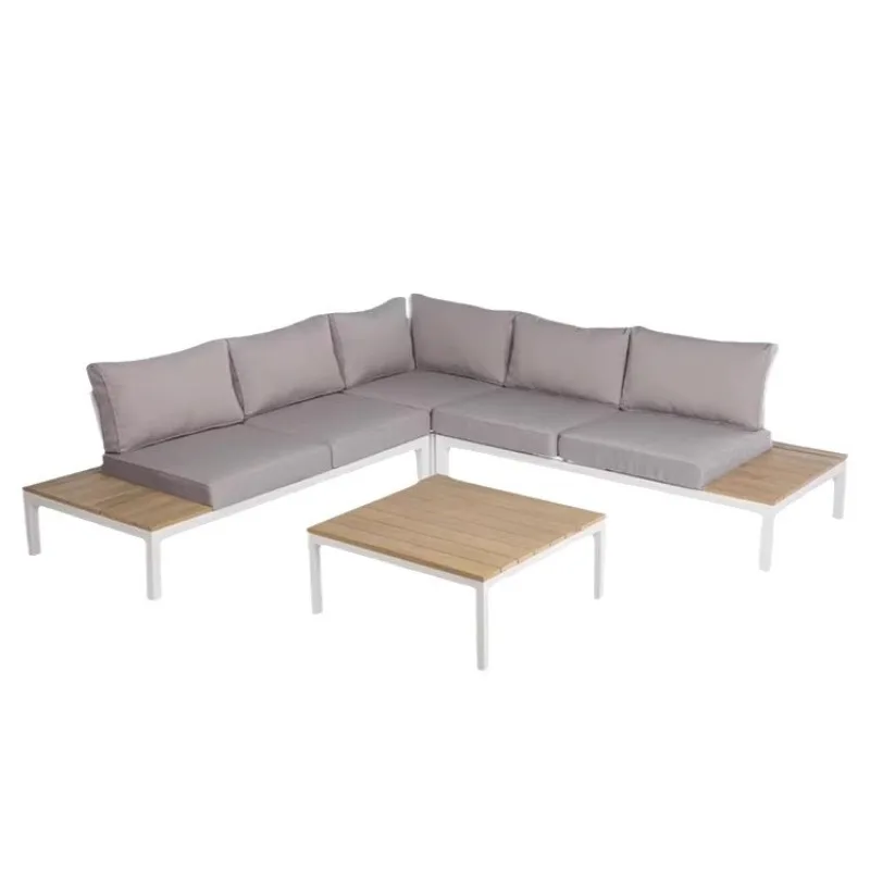 Solid wood corner sofa hotel model room leisure aluminum alloy furniture