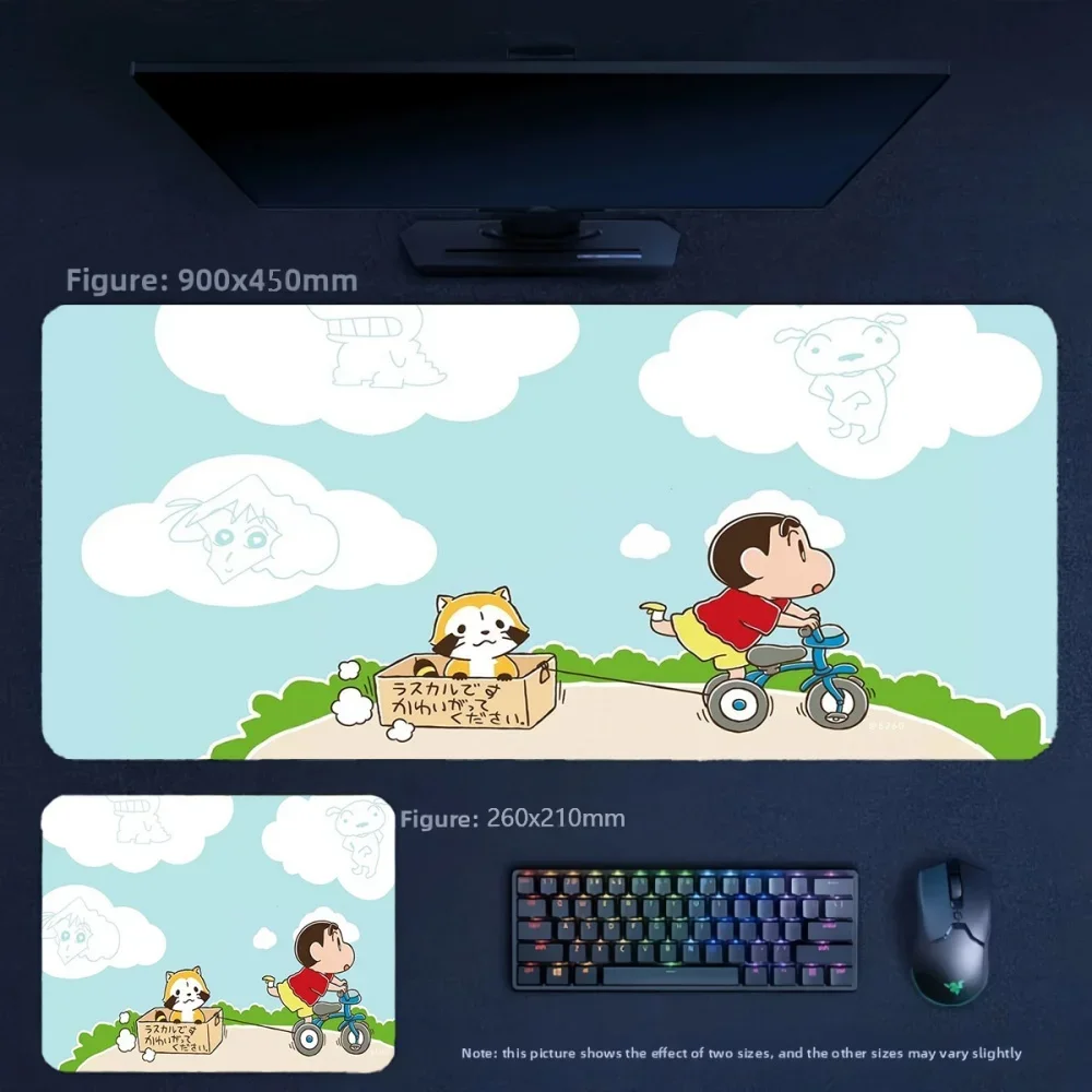 Office Cartoon Crayon Shin-chan and His Friends Large Size Children's Decorative Table Mat Animation Non-slip Leather Mouse Pad