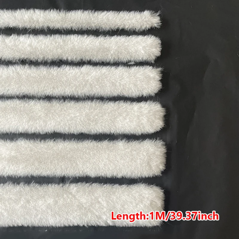 1M Artificial Rabbit Fur Ribbon Trim Tape DIY Fluffy Faux Fur Strip Trimming Sewing Costume Craft Clothing Materials