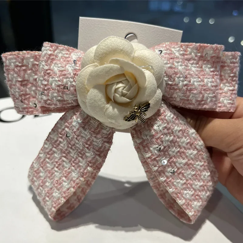 New Elegant Fabric Bowknot Hair Clips Camellia Flower Bee Hair Pins for Women Fashion Headwear Korean Hair Accessoriesi-Remiel