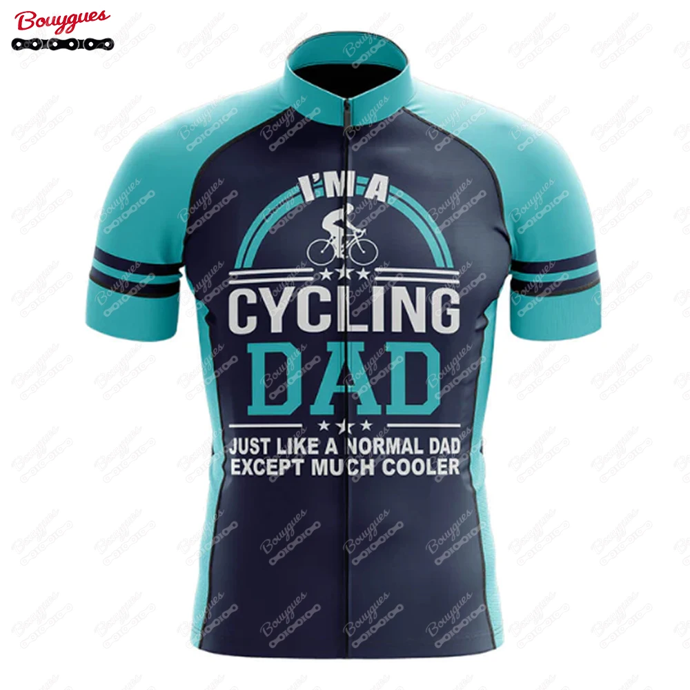 DAD Series Cycling Jersey for Men Short Sleeve Reflective MTB Maillot Downhill Pro Team Mountain Bicycle Clothing Summer New