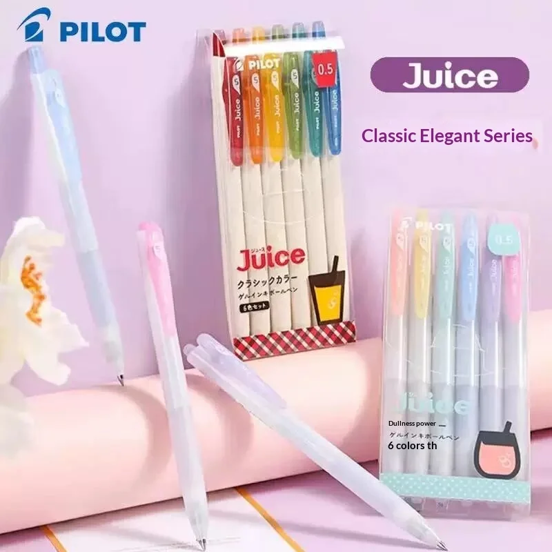 Juego de Bolígrafos de Gel PILOT Juice de Japón, Edición Limitada del 10.º Aniversario, Colores Clásicos Oscuros, Material de Papelería Escolar