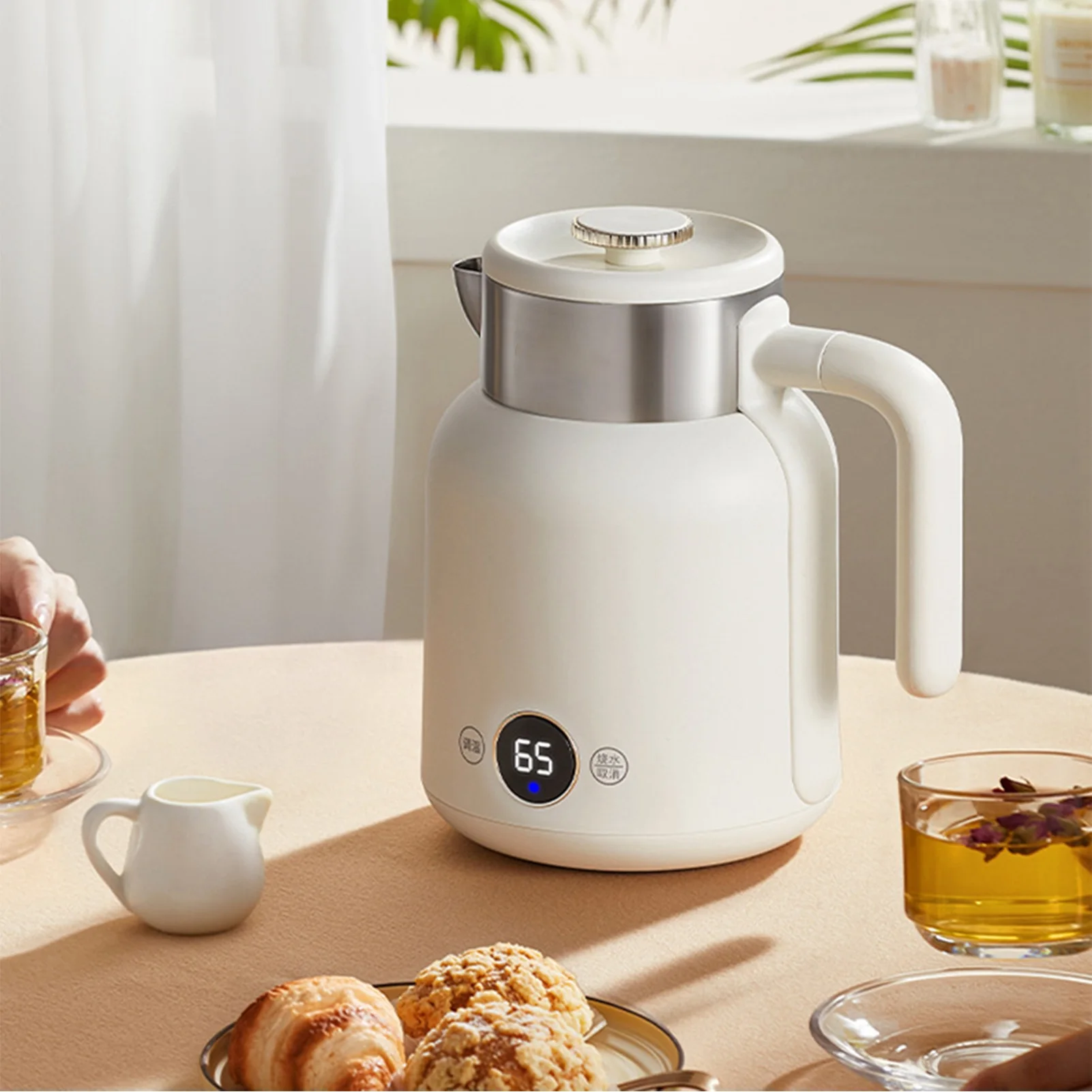 1500 واط غلاية كهربائية غلاية كهربائية غليان الماء 304 الفولاذ المقاوم للصدأ سعة كبيرة المحمولة لمكتب المنزل السفر 220 فولت