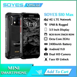 SOYES-Mini Smartphone Maxo S10, Téléphone Portable PTT, Robuste, Android 11, Octa Core, 8 Go de RAM, 258 Go, Dean IP68, Face ID, Déverrouiller