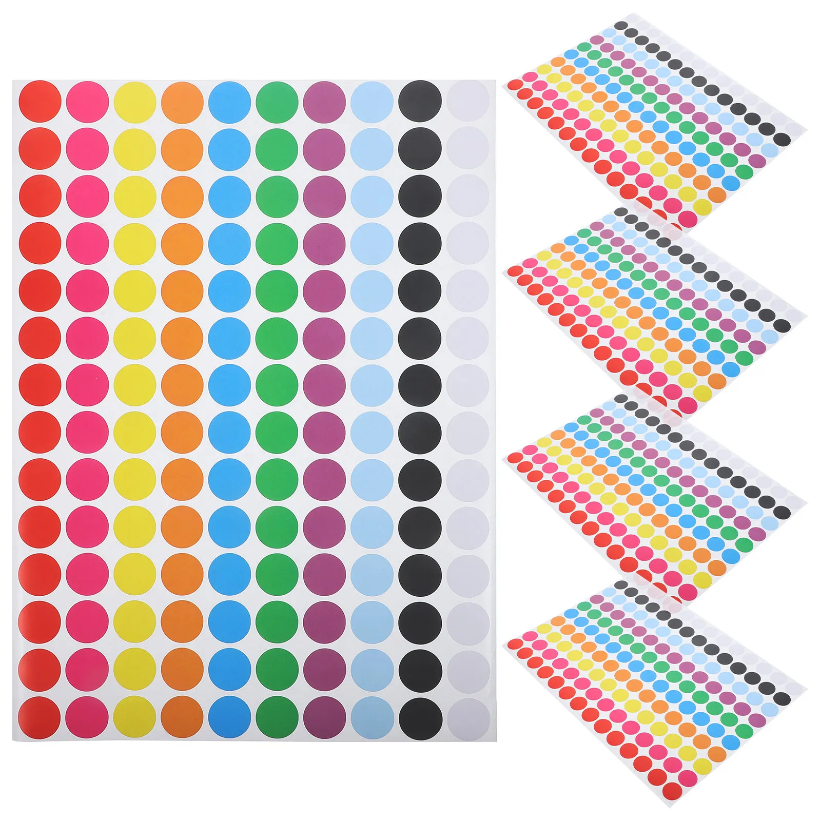 

5 Sheets Blank Circle Dot Stickers Small Round for DIY Labeling Classification Sorting Learning Homeschool