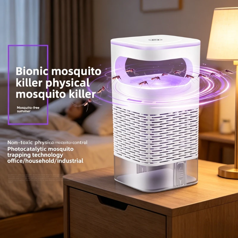 

USB-фотокаталитическая лампа-ловушка для комаров с функцией всасывания, светодиодный уничтожитель насекомых для домашнего использования в помещении