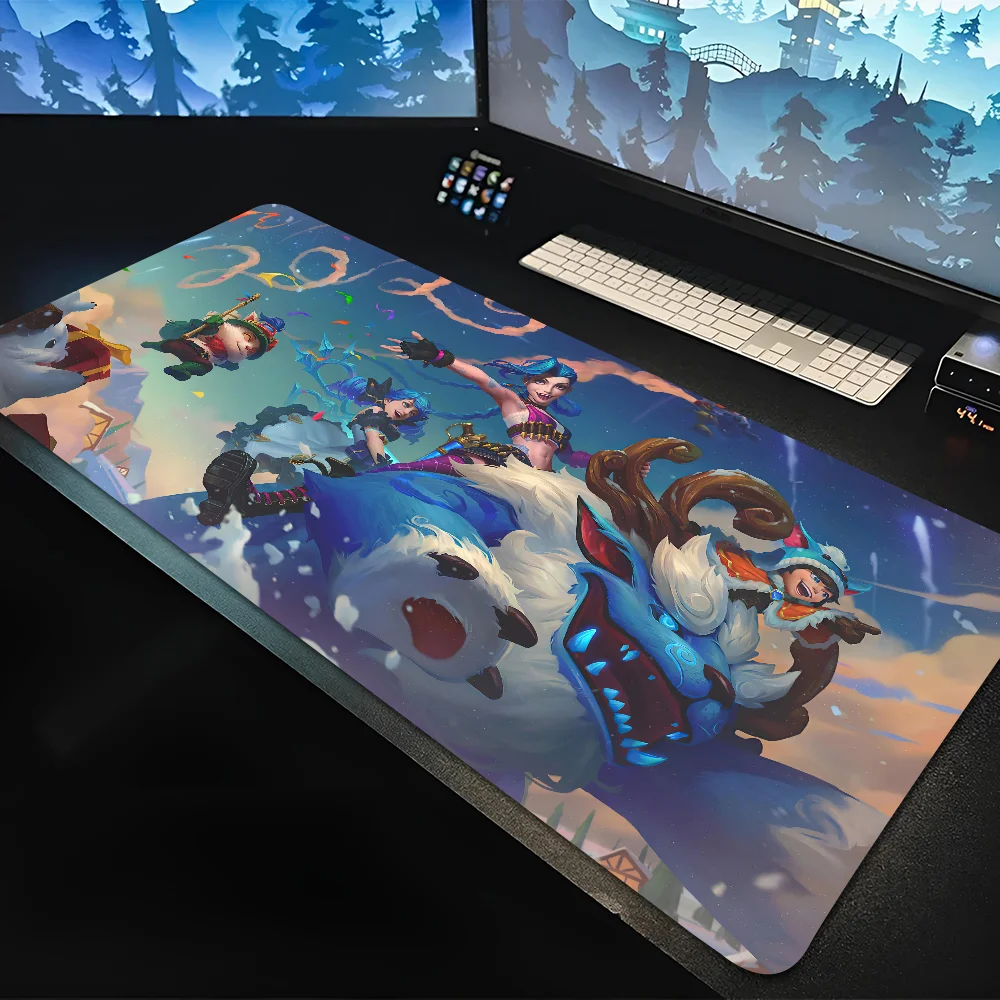 

1pc hot game aniem girl JINX Non-slip Mouse Pad Suitable For Office Computers Laptops E-sports Game Desk Mats XXL Keyboard