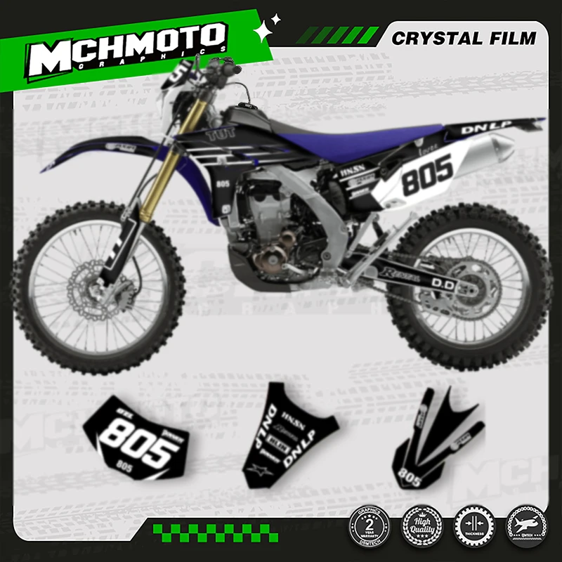 

MCHMFG на заказ мотоциклетная графика фоновая наклейка клейкие наклейки наборы для YAMAHA 2012 2013 2014 2015 WRF 450