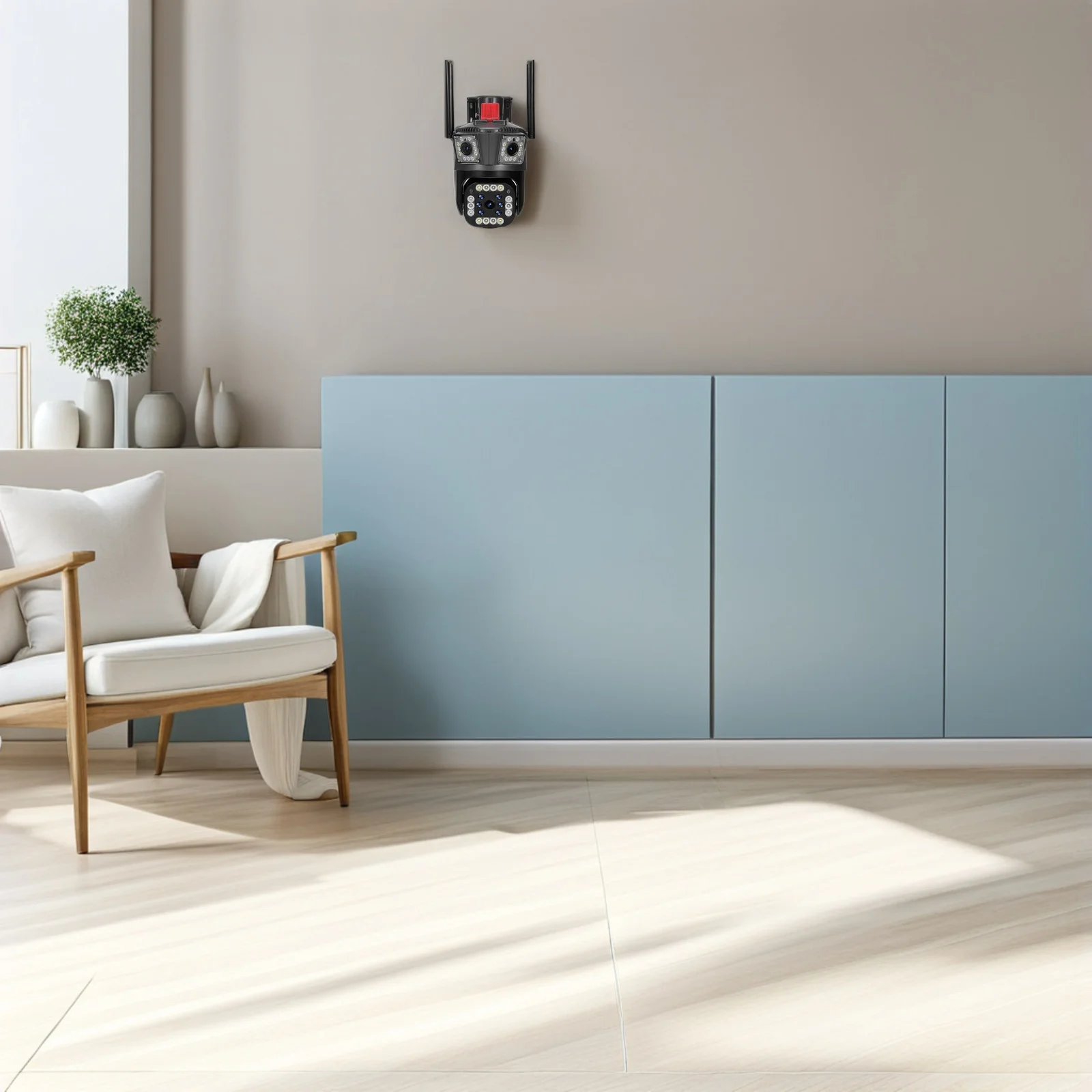 

WiFi Camera Outdoor Security Monitor Hd Night Vision Remote View for House Pet Monitoring with Us Plug