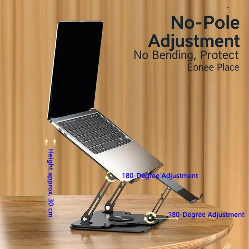 652F Laptop Holder Stand 360 Degree Rotatable Portable Foldable Desktop Bracket